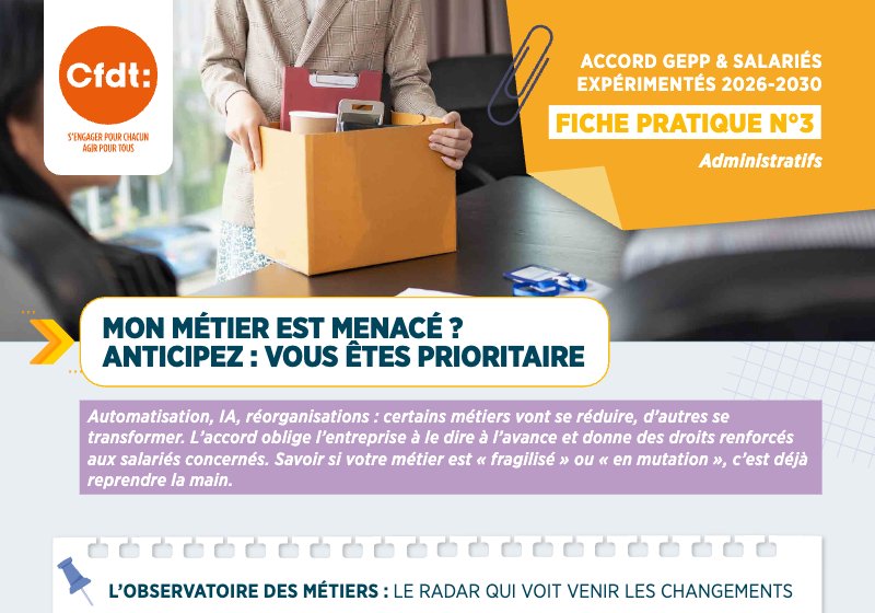 Aperçu de la fiche pratique n°3 : Mon métier est menacé ? Anticipez : vous êtes prioritaire