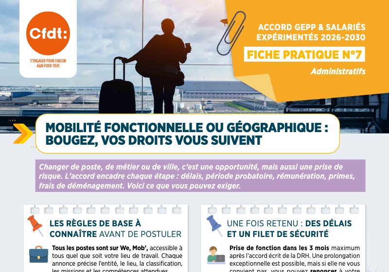 Aperçu de la fiche pratique n°7 : Mobilité fonctionnelle ou géographique : bougez, vos droits vous suivent