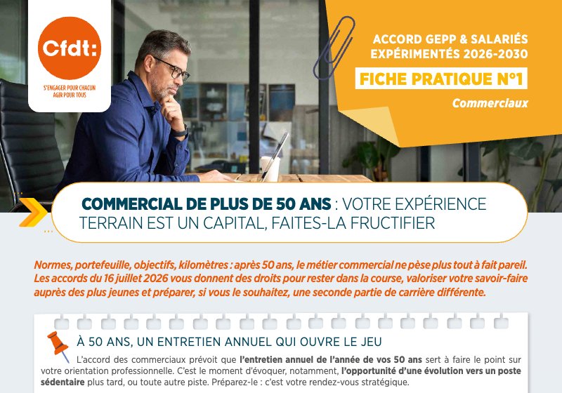 Aperçu de la fiche pratique commerciaux n°1 : Commercial de plus de 50 ans : votre expérience terrain est un capital