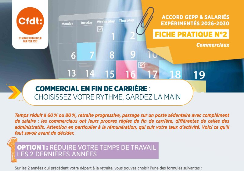 Aperçu de la fiche pratique commerciaux n°2 : Commercial en fin de carrière : choisissez votre rythme, gardez la main