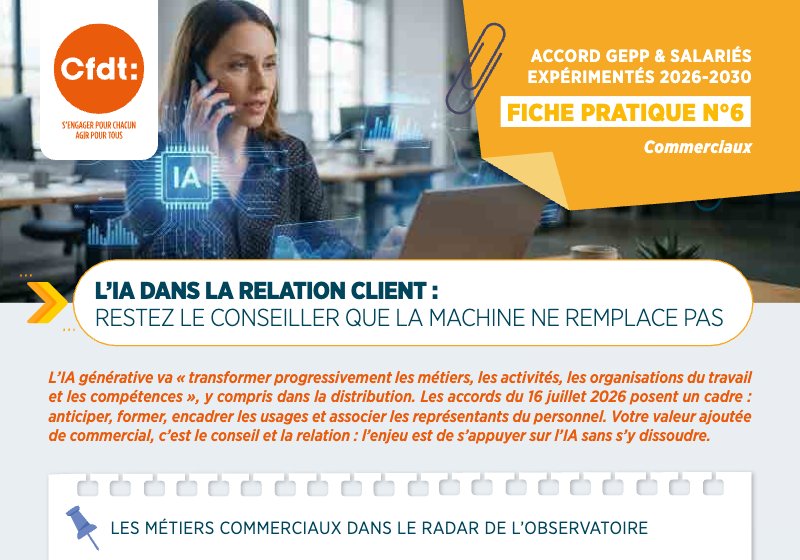 Aperçu de la fiche pratique commerciaux n°6 : L'IA dans la relation client : restez le conseiller que la machine ne remplace pas